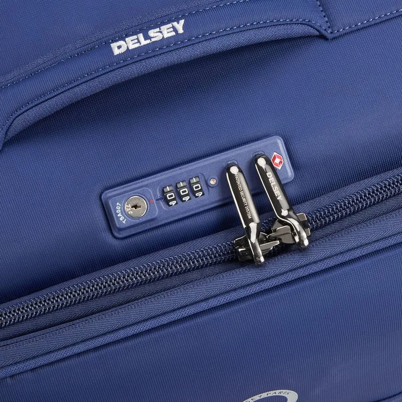 Delsey Paris Brochant 2.0 - 4-Rollen-Kabinentrolley S 55 cm erw. (blau)