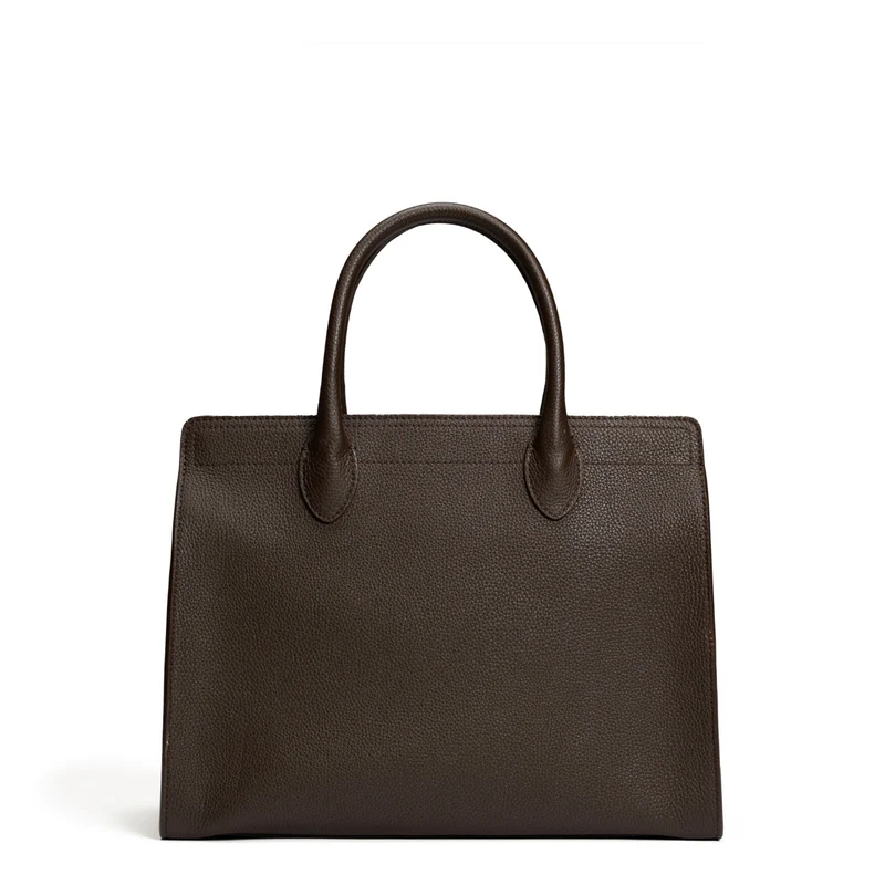 Isabel Bernard Honoré Nadine dunkelbraune Handtasche aus Kalbsleder mit 13-Zoll-Laptopfach IB25110-031-13
