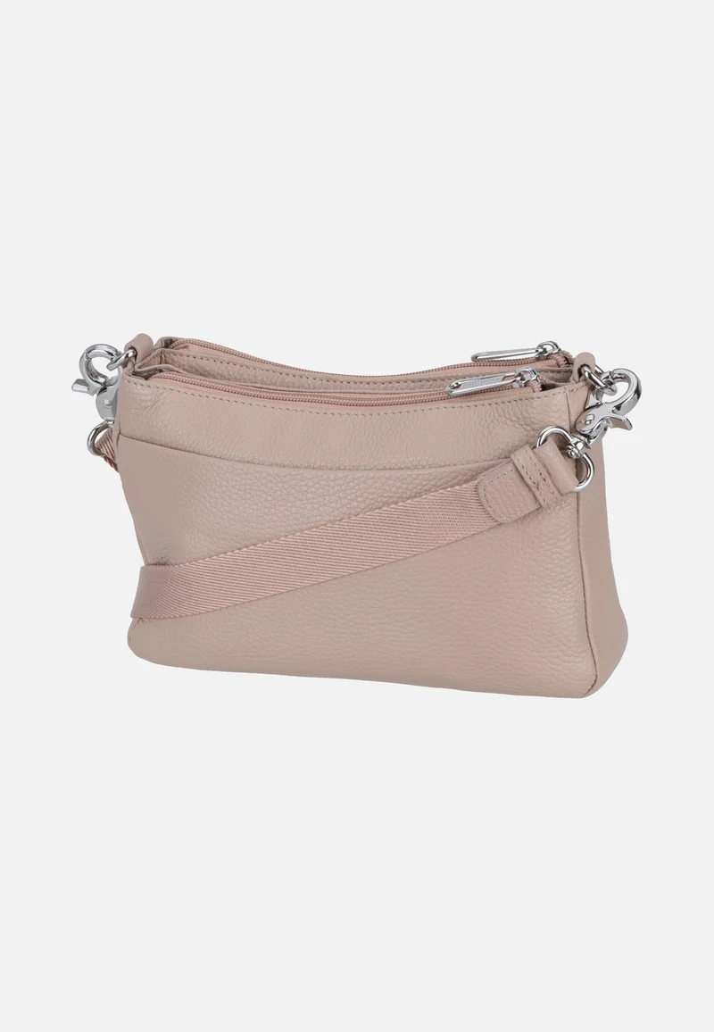 Mellow Leather Double Zipped FZTA8 Warm Taupe - Crossbody Bag