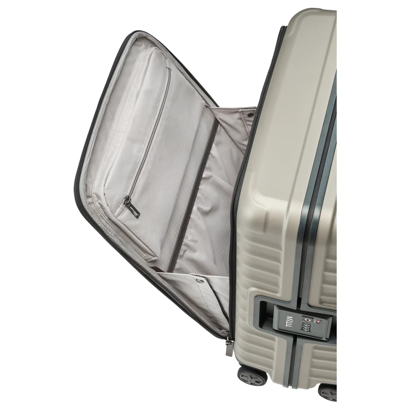 TITAN LITRON FRAME - 4-Rollen-Kabinentrolley mit Vortasche 55 cm (champagner)