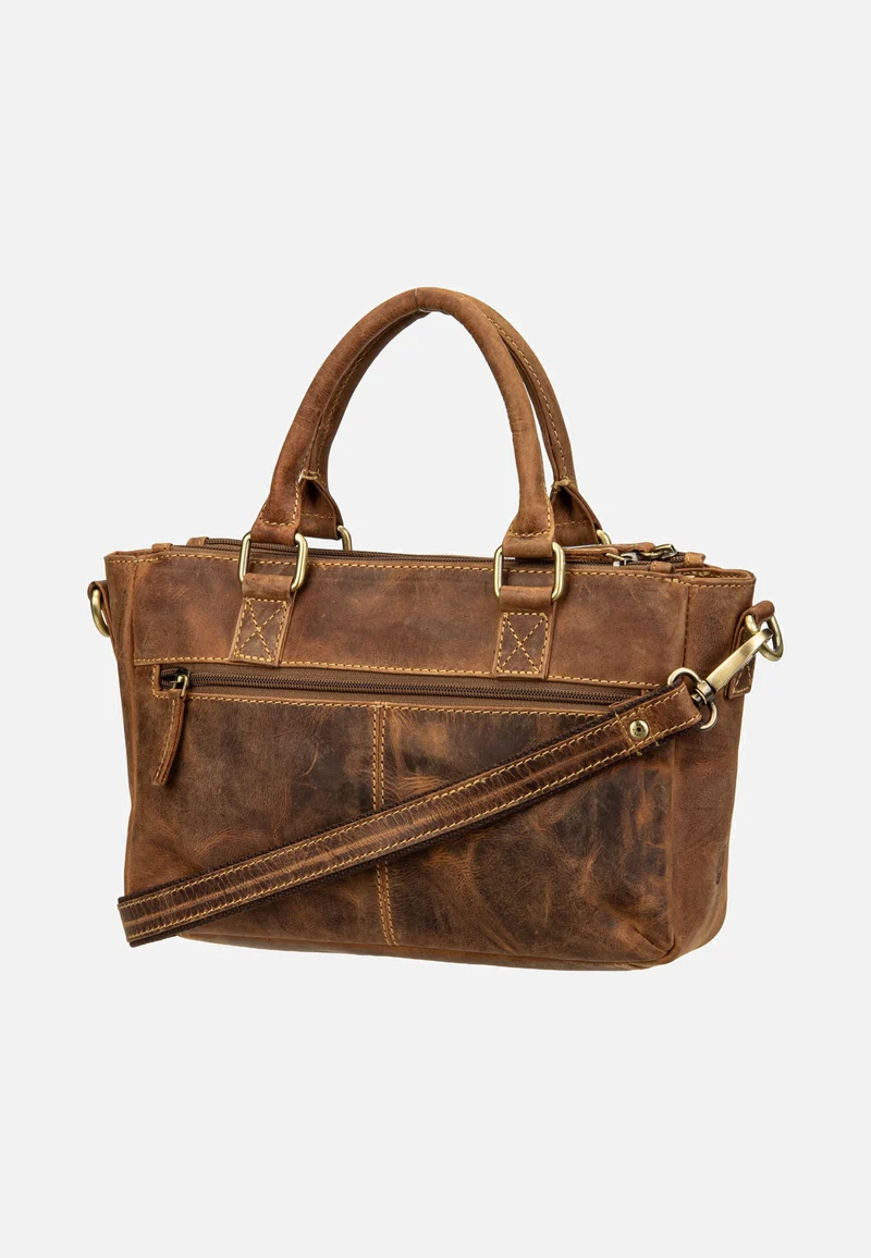 Vintage Umhängetasche 3Zips Sattelbraun - Tote Bag