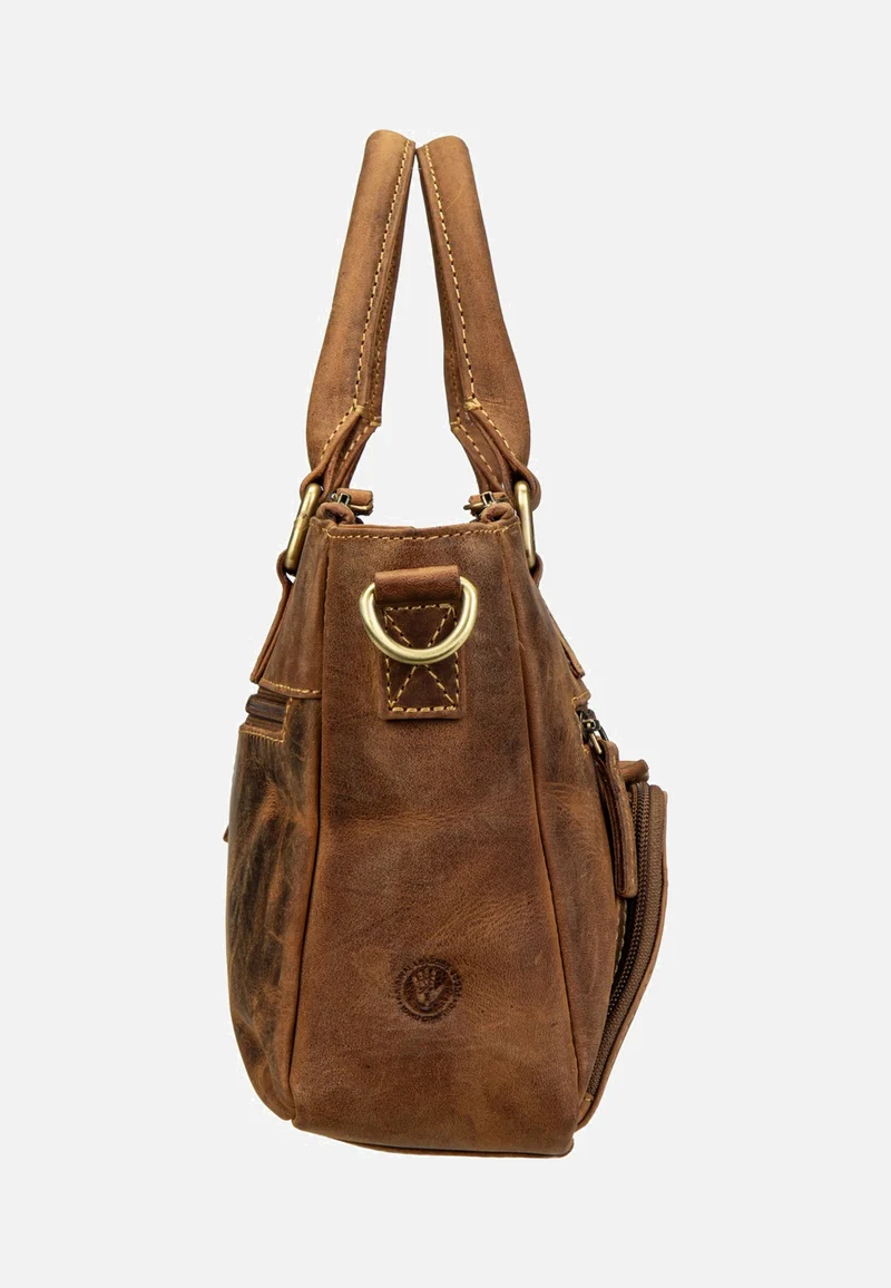 Vintage Umhängetasche 3Zips Sattelbraun - Tote Bag