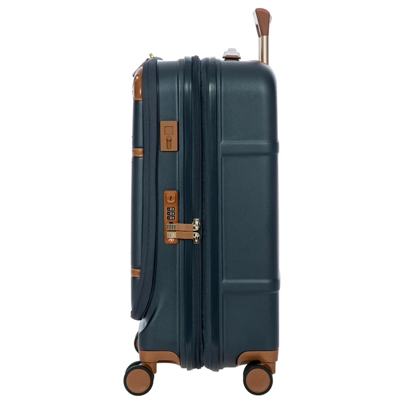 Brics Bellagio - 4-Rollen-Kabinentrolley mit Vortasche 55 cm erw. recycelt (blue/tan)
