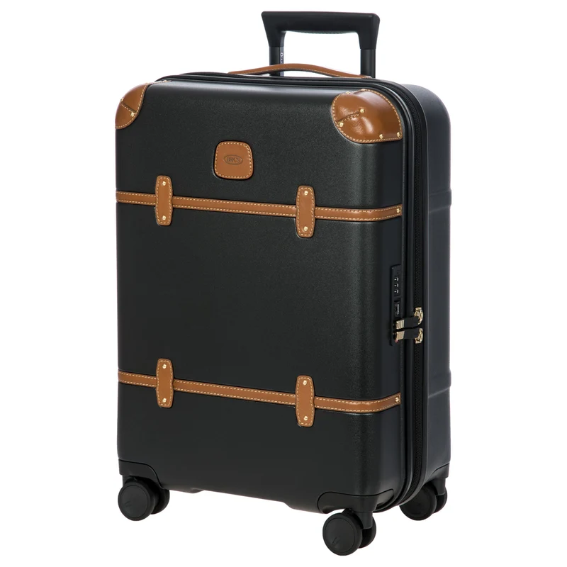 Brics Bellagio - 4-Rollen-Kabinentrolley 55 cm recycelt (black/tan)