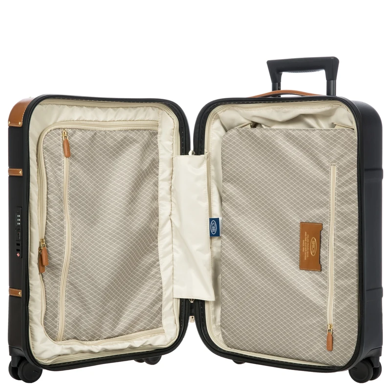 Brics Bellagio - 4-Rollen-Kabinentrolley 55 cm recycelt (black/tan)