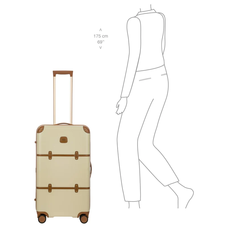 Brics Bellagio Trunk - 4-Rollen-Trolley 74 cm recycelt (cream)
