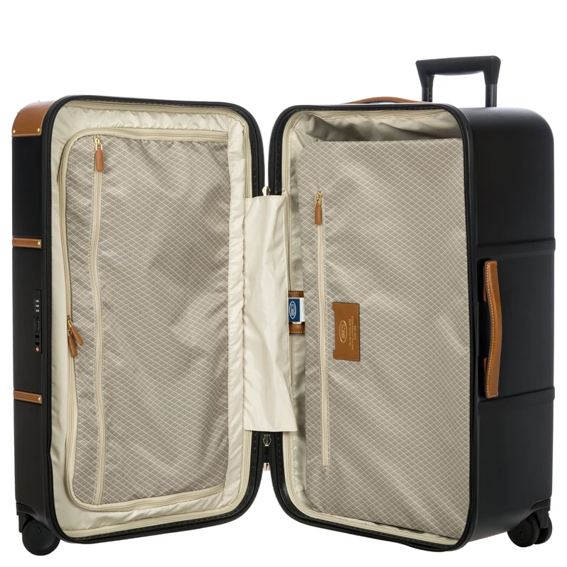 Brics Bellagio Trunk - 4-Rollen-Trolley 74 cm recycelt (black/tan)