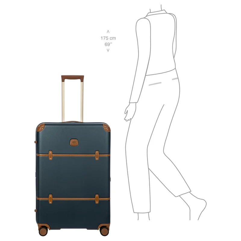 Brics Bellagio - 4-Rollen-Trolley 76 cm erw. recycelt (blue/tan)