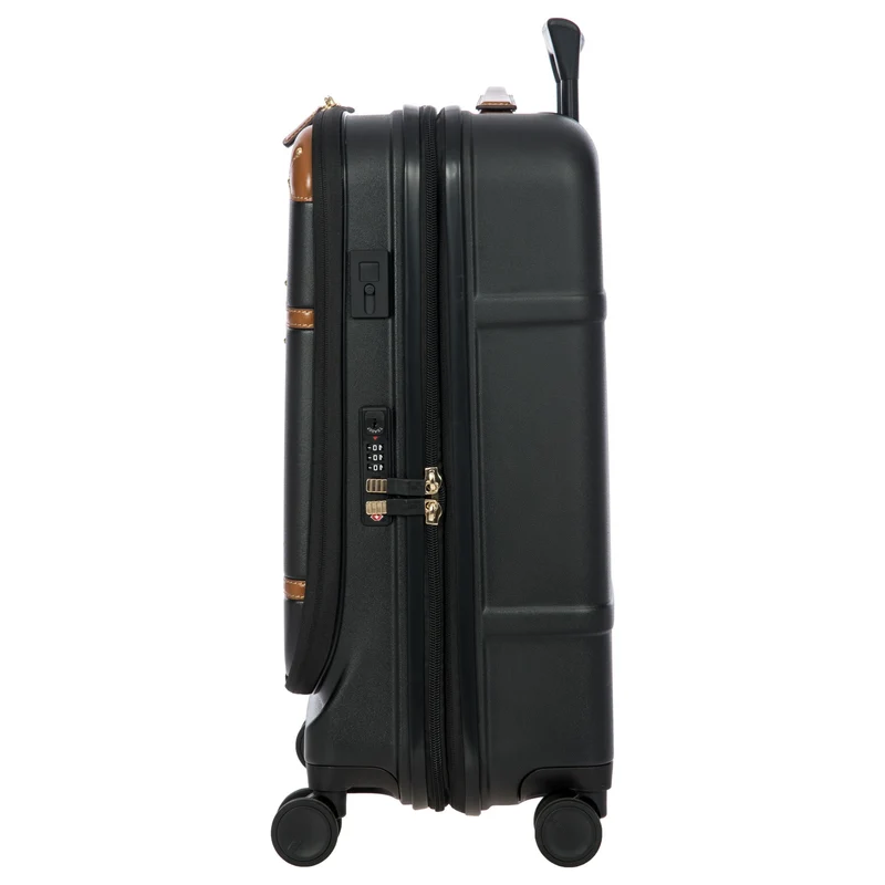 Brics Bellagio - 4-Rollen-Kabinentrolley mit Vortasche 55 cm erw. recycelt (black/tan)