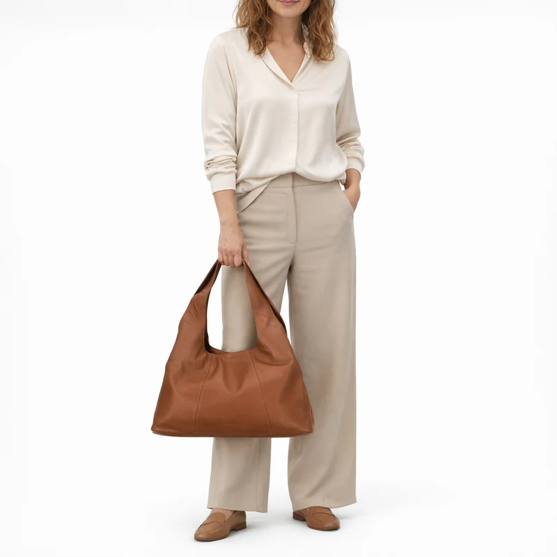 Les Visionnaires Paz Essential Soft Grainy - Schultertasche (chestnut)
