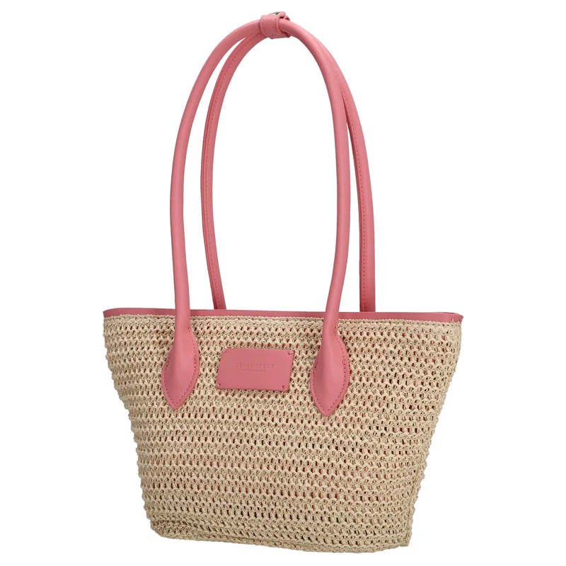 Seidenfelt Savonlinna Tulip - Shopper 33.5 cm (natural straw with pink)