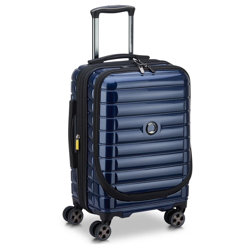 Delsey Paris Shadow 5.0 - 4-Rollen-Kabinentrolley mit Vortasche S 55 cm erw. USB (marineblau)