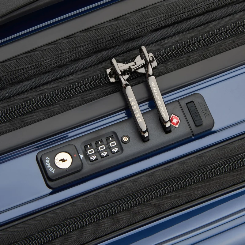 Delsey Paris Shadow 5.0 - 4-Rollen-Kabinentrolley mit Vortasche S 55 cm erw. USB (marineblau)