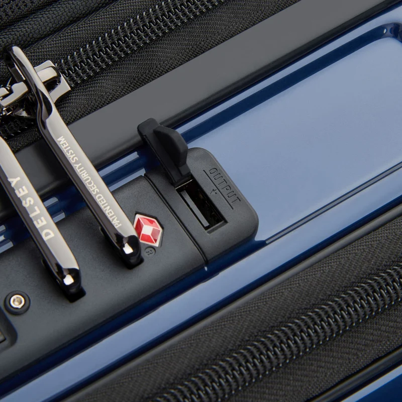 Delsey Paris Shadow 5.0 - 4-Rollen-Kabinentrolley mit Vortasche S 55 cm erw. USB (marineblau)