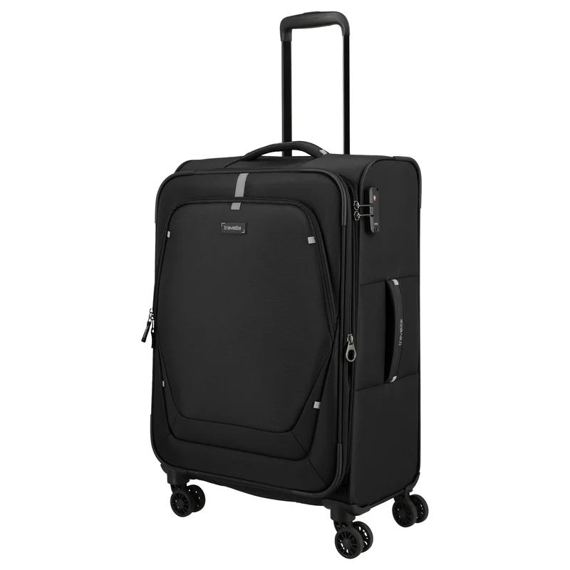 Travelite Umbria - 4-Rollen-Trolley M 67 cm erw. (schwarz)