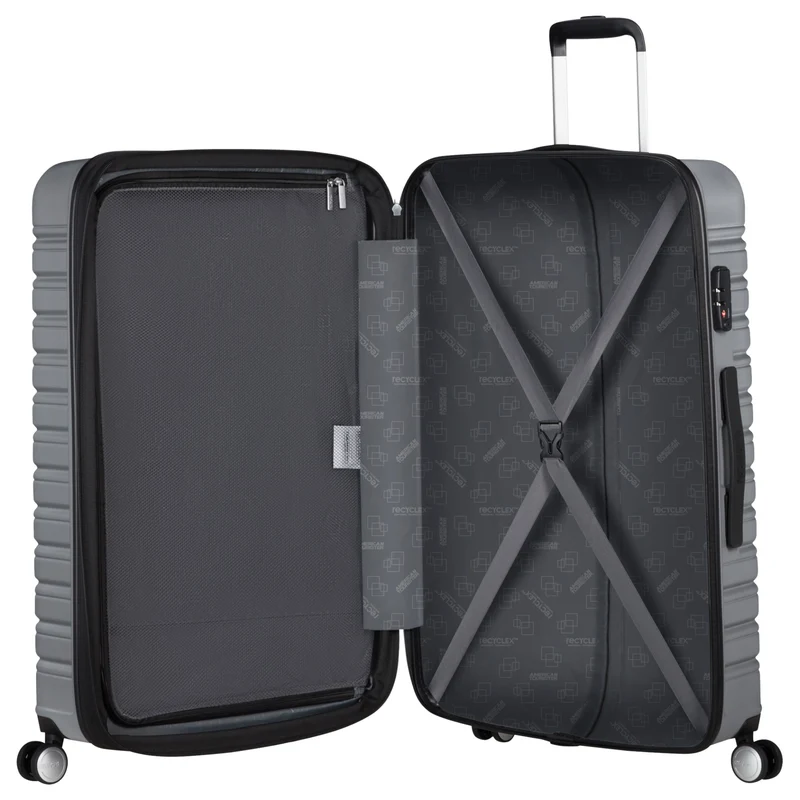 American Tourister Flashline - 4-Rollen-Trolley 78 cm erw. (silber)
