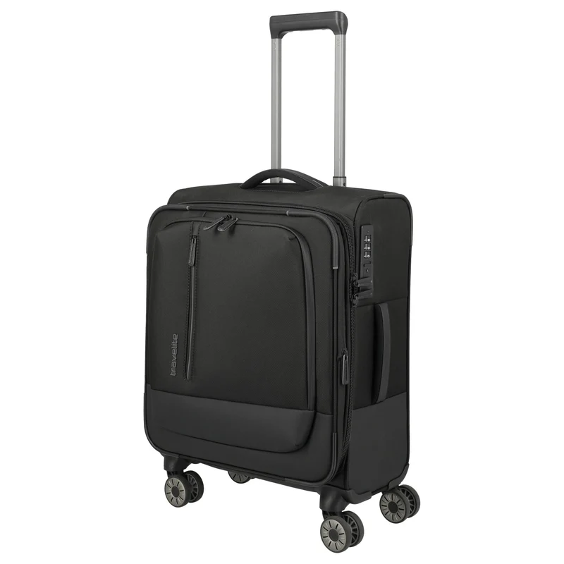 Travelite Crosslite - 4-Rollen-Kabinentrolley S 55 cm erw. (schwarz)
