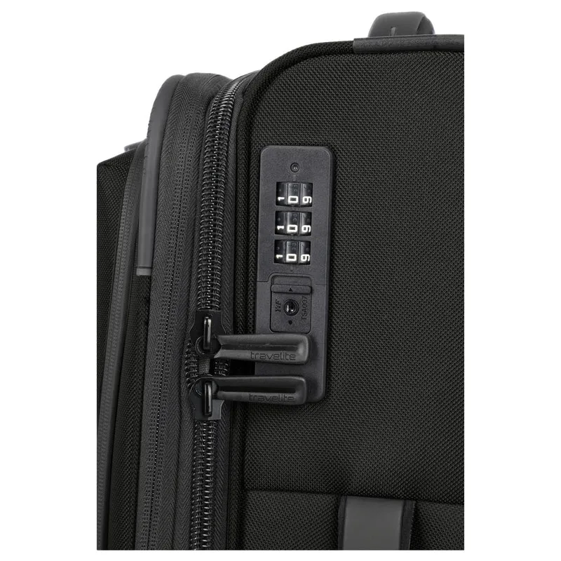 Travelite Crosslite - 4-Rollen-Kabinentrolley S 55 cm erw. (schwarz)