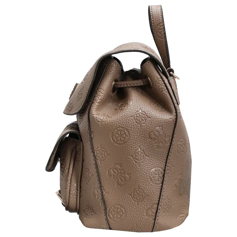 Guess Cresidia II SML - Rucksack (dark taupe logo)