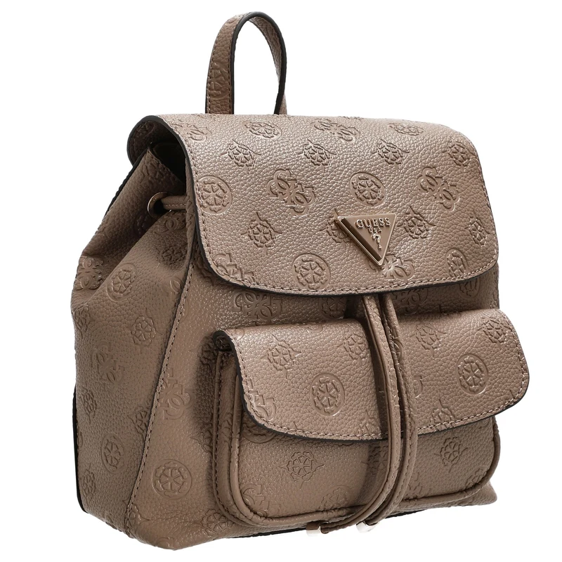 Guess Cresidia II SML - Rucksack (dark taupe logo)