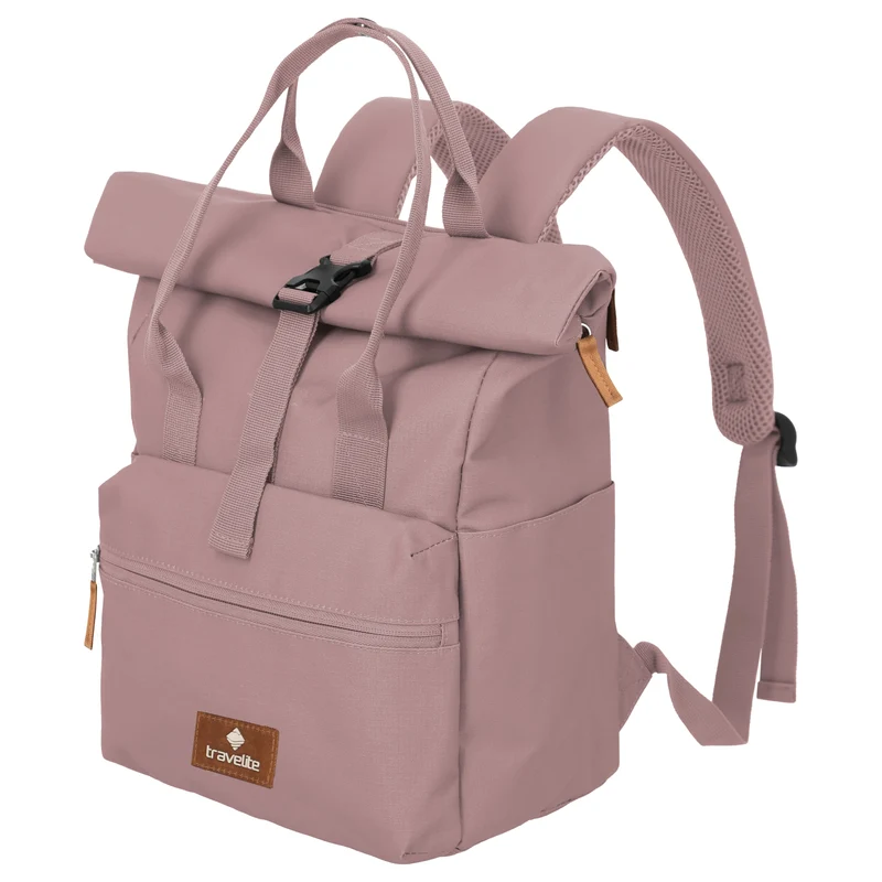 Travelite Basics Short Handle - Rolltop Rucksack 46 cm (smokey rose)