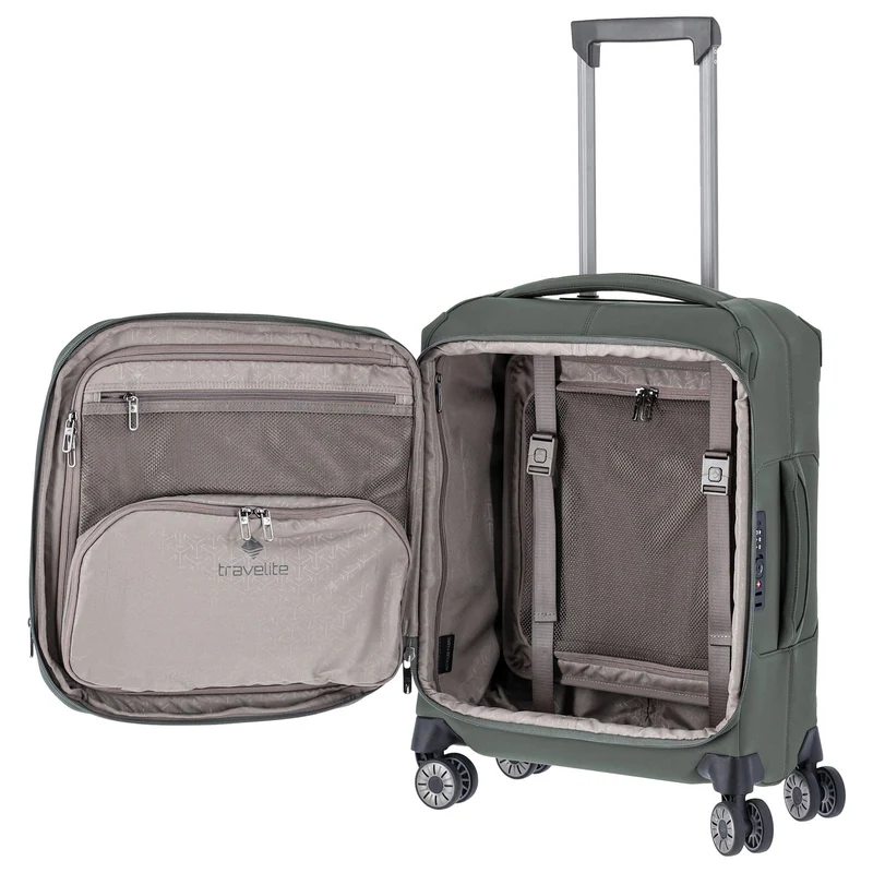 Travelite Priima - 4-Rollen-Kabinentrolley S 55 cm erw. (olive)