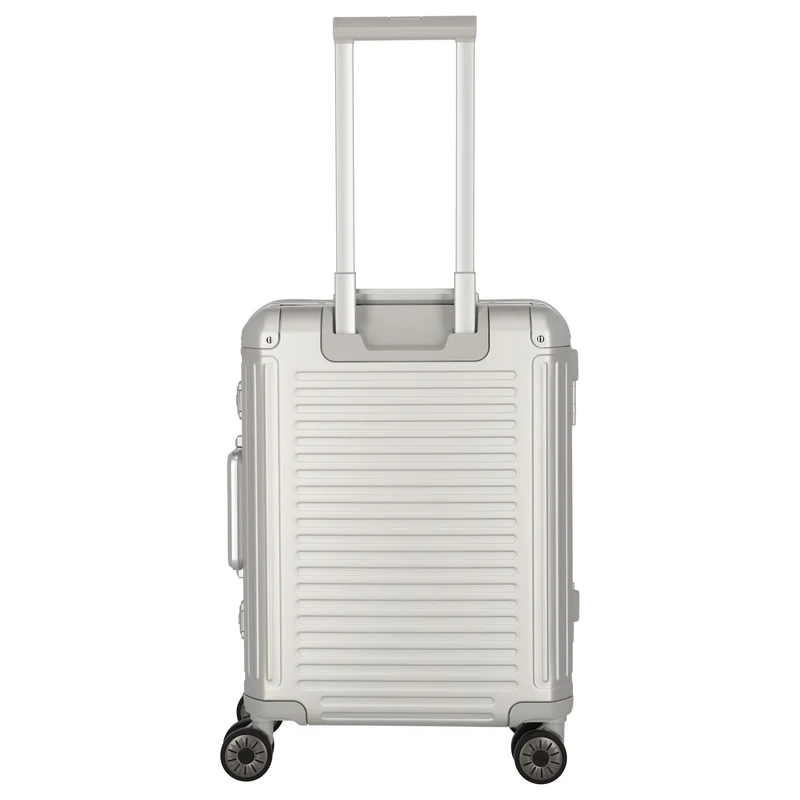 Travelite Next - 4-Rollen-Kabinentrolley mit Vortasche S 55 cm (silber)