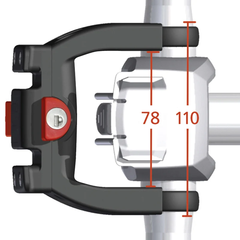 KLICKfix Lenker - Adapter E mit Schloss (für E-Bikes) (black)