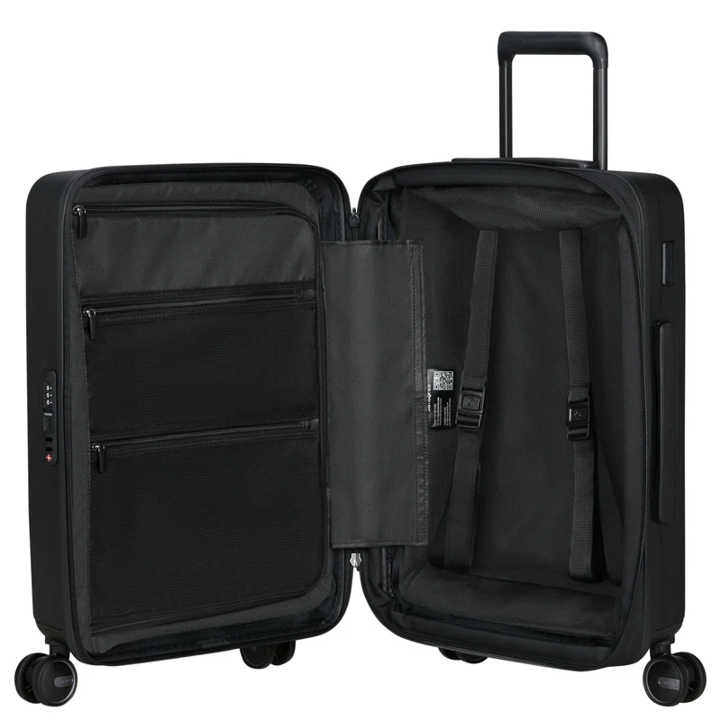 Samsonite Selection Restackd - 4-Rollen-Kabinentrolley 55 cm erw. (schwarz)
