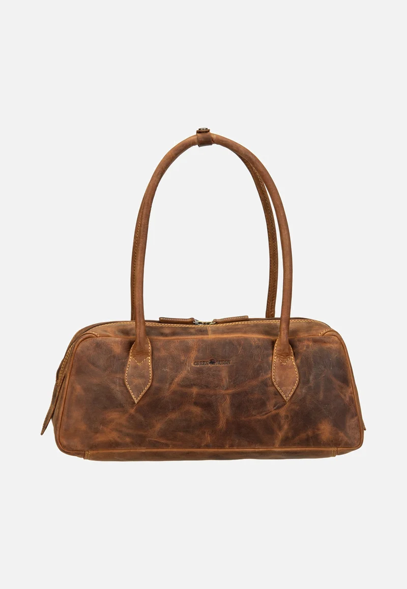 Vintage East/West Umhängetasche Sattelbraun - Schultertasche
