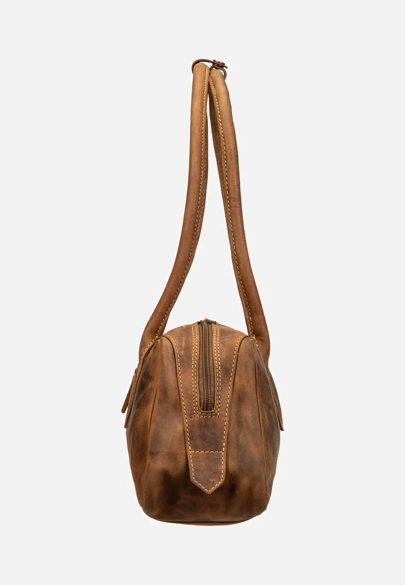 Vintage East/West Umhängetasche Sattelbraun - Schultertasche