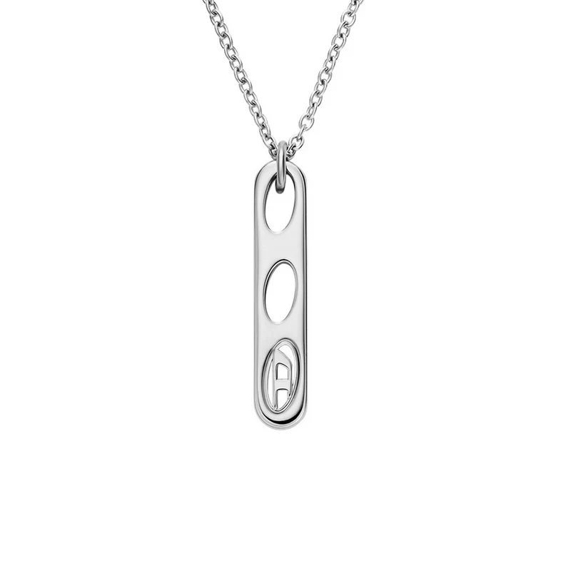 Diesel Oval D Logo Stainless Steel Unisex Necklace DX1662040