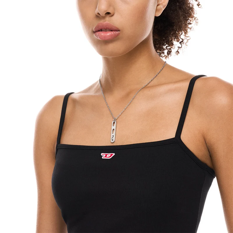 Diesel Oval D Logo Stainless Steel Unisex Necklace DX1662040