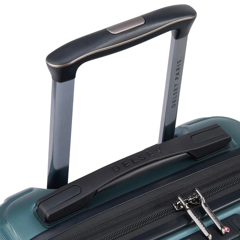 Delsey Paris Shadow 5.0 - 4-Rollen-Kabinentrolley mit Vordertasche S 55 cm erw. USB (grün)