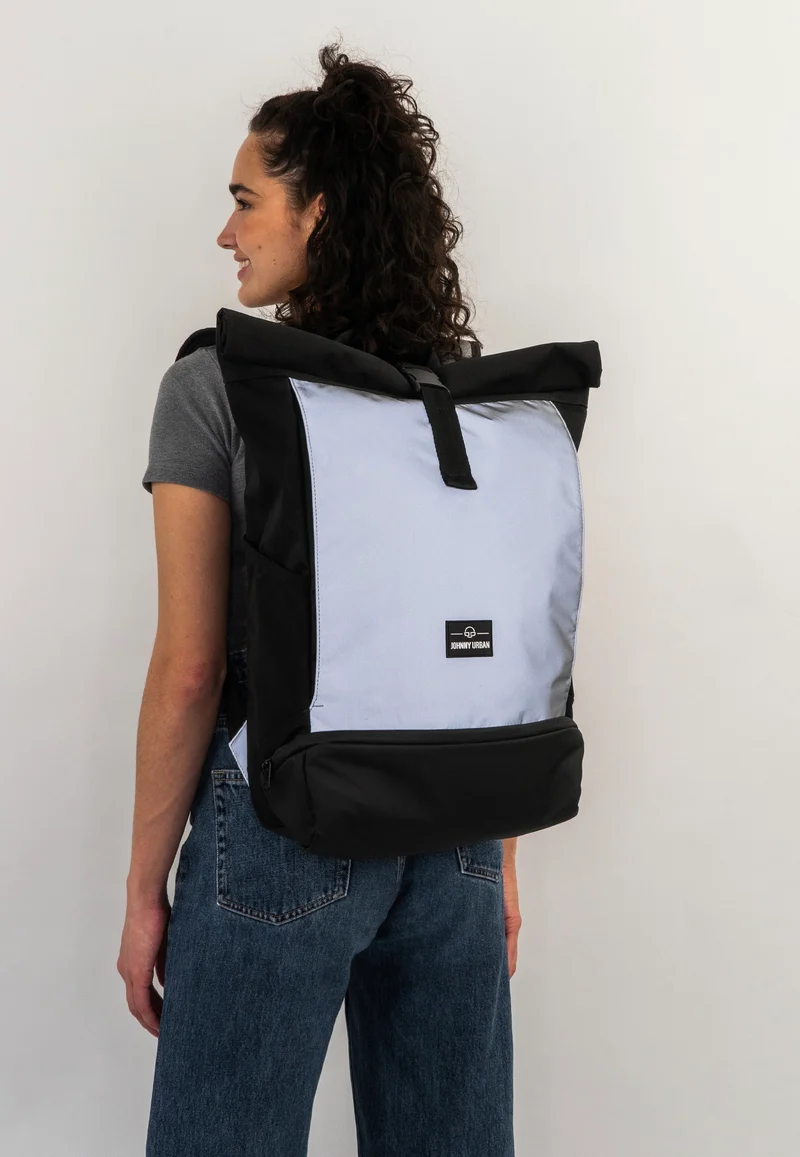 Allen Large Black Reflective - Rolltop Rucksack