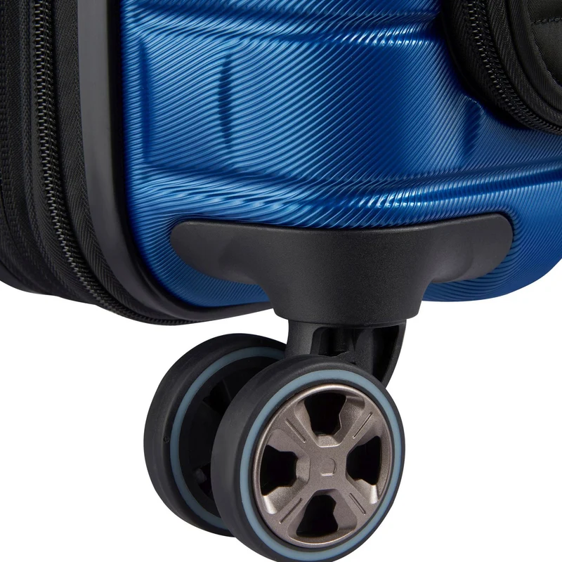 Delsey Paris Shadow 5.0 - 4-Rollen-Kabinentrolley mit Vordertasche S 55 cm erw. USB (blau)