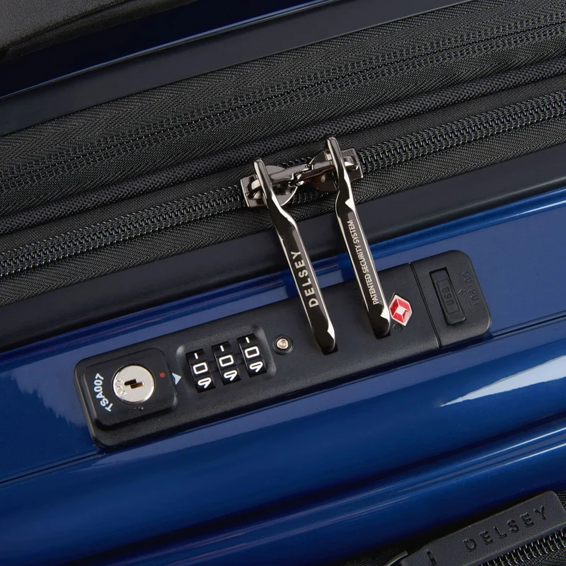 Delsey Paris Shadow 5.0 - 4-Rollen-Kabinentrolley mit Vordertasche S 55 cm erw. USB (marineblau)