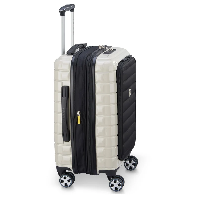 Delsey Paris Shadow 5.0 - 4-Rollen-Kabinentrolley mit Vordertasche S 55 cm erw. USB (elfenbein)