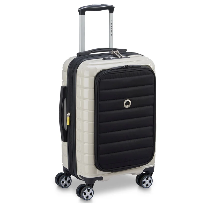 Delsey Paris Shadow 5.0 - 4-Rollen-Kabinentrolley mit Vordertasche S 55 cm erw. USB (elfenbein)