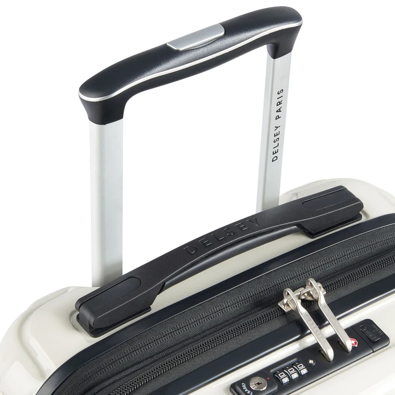 Delsey Paris Shadow 5.0 - 4-Rollen-Kabinentrolley mit Vordertasche S 55 cm erw. USB (elfenbein)