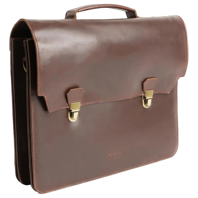 Buckle & Seam Notes - Aktentasche 15" 40 cm (brown-dots)