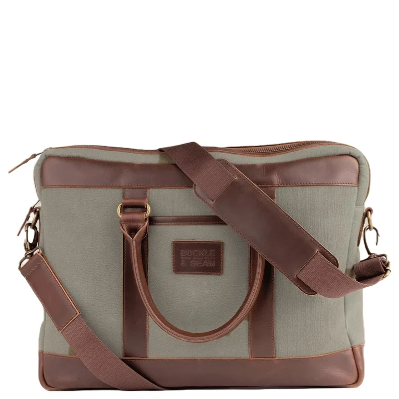 Buckle & Seam Venture Canvas - Aktentasche 16" 40 cm (grün)