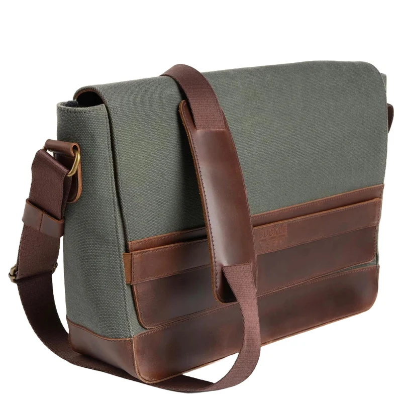 Buckle & Seam Times Canvas- Messenger Bag 15.7" 36 cm (grün)