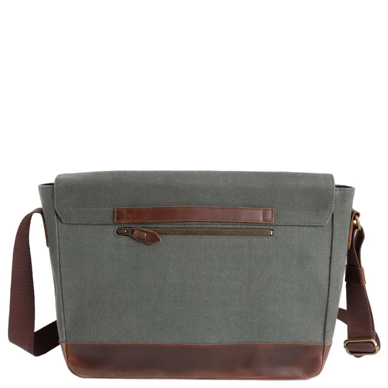 Buckle & Seam Times Canvas- Messenger Bag 15.7" 36 cm (grün)