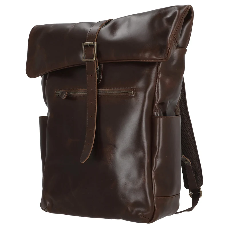 Buckle & Seam Norman - Rolltop Rucksack 61 cm (braun/dots)