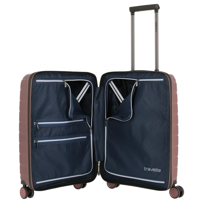 Travelite Air Base - 4-Rollen-Kabinentrolley mit Vortasche S 55 cm (flieder)