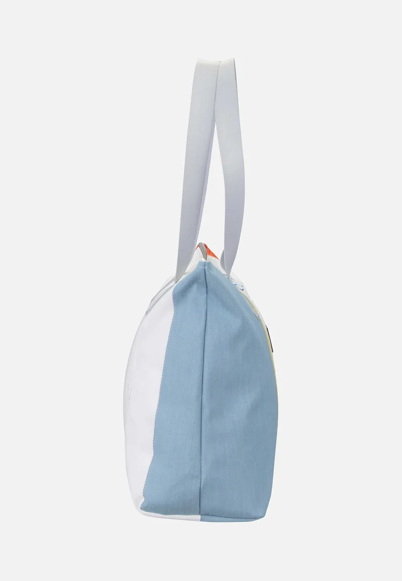 Welle Weel-Weiß/Hellblau/Orange/Gelb - Shopper