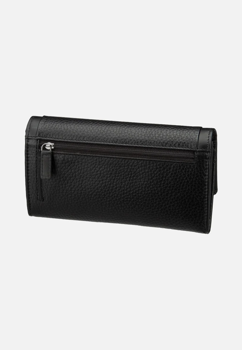 Sina Ladies Long With Flap Schwarz - Portemonnaie