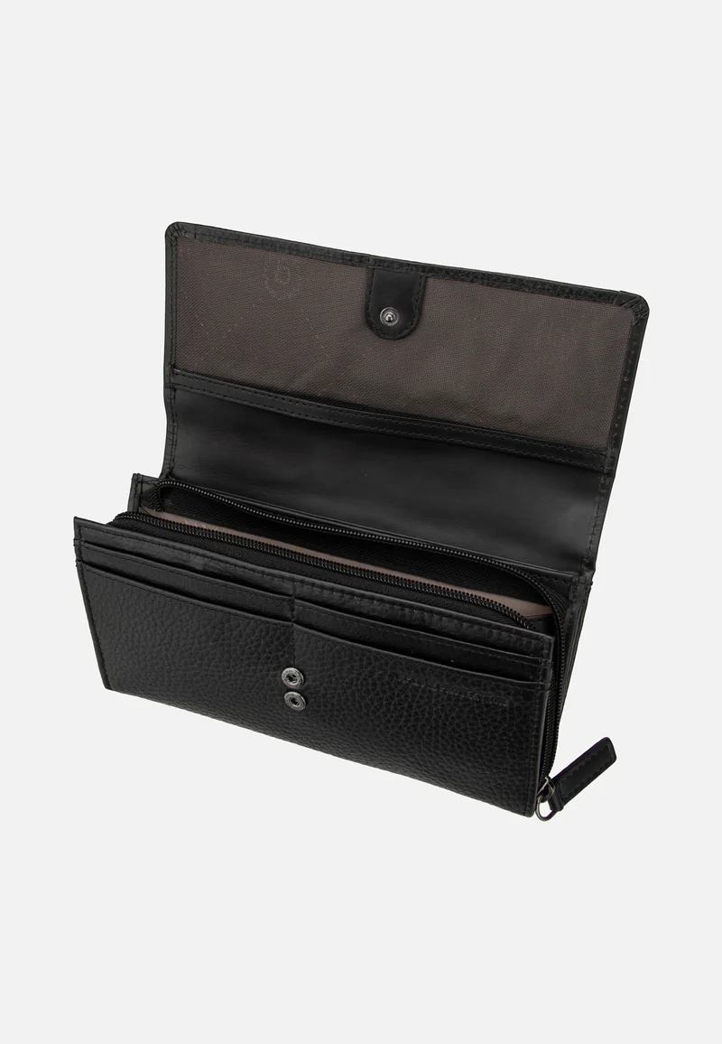 Sina Ladies Long With Flap Schwarz - Portemonnaie