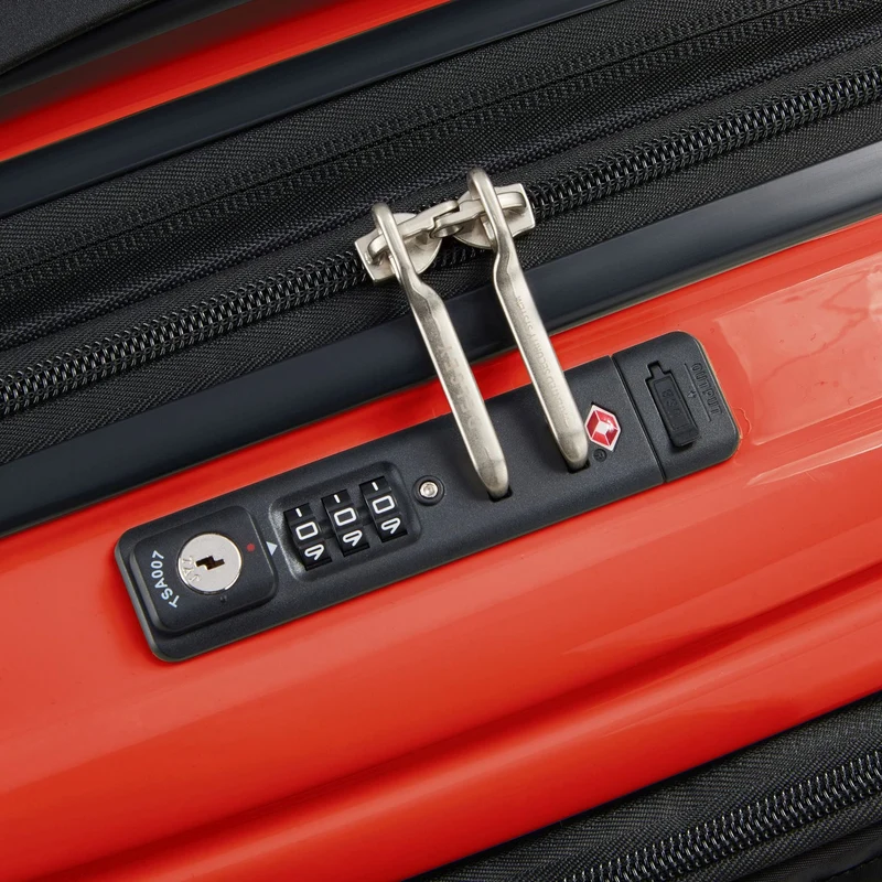 Delsey Paris Shadow 5.0 - 4-Rollen-Kabinentrolley mit Vordertasche S 55 cm erw. USB (intensives rot)